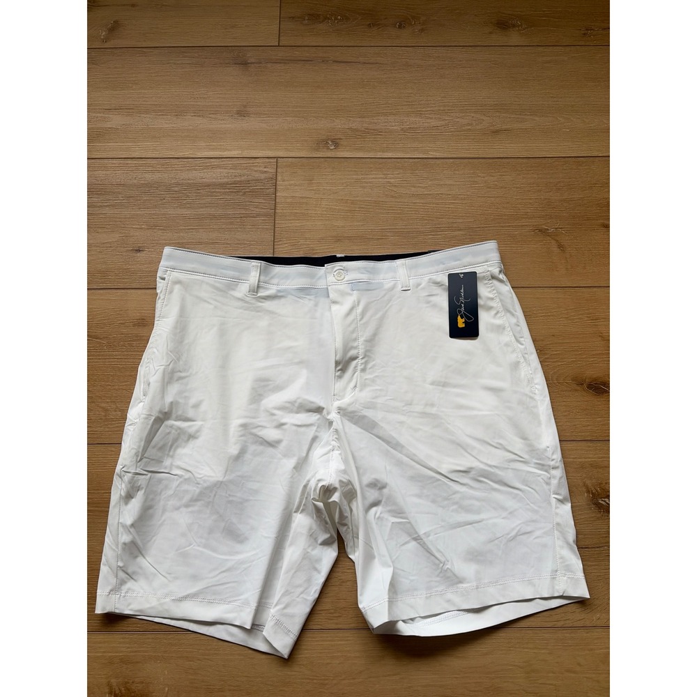 Jack Nicklaus Mens White Performance Golf Shorts UPF 50 Stretch Size 38 nwt